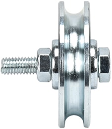 "U" shaped wheel with bolt, 1 bearing, galvanized. (U1P)