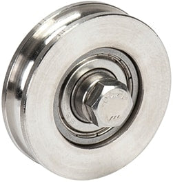 "U" shaped wheel with 1 stainless steel bearing bolt. (U1P-I)