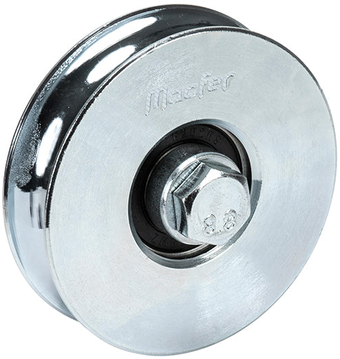 Macfer (U1P) Galvanised "U" Groove Wheel with Bolt, 1 Bearing