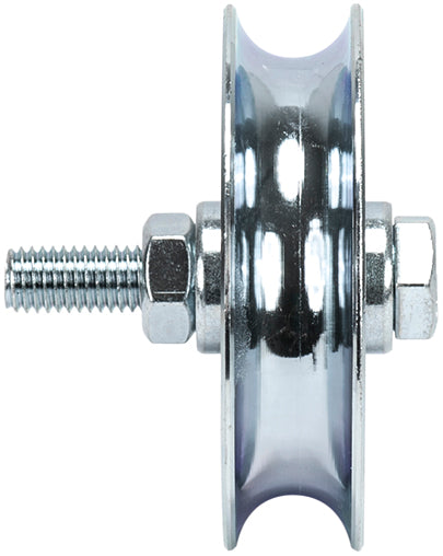 Macfer (U1P) Galvanised "U" Groove Wheel with Bolt, 1 Bearing