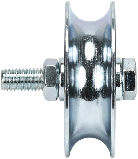 Rueda con ranura en "U" galvanizada Macfer (U2P) con perno y 2 rodamientos