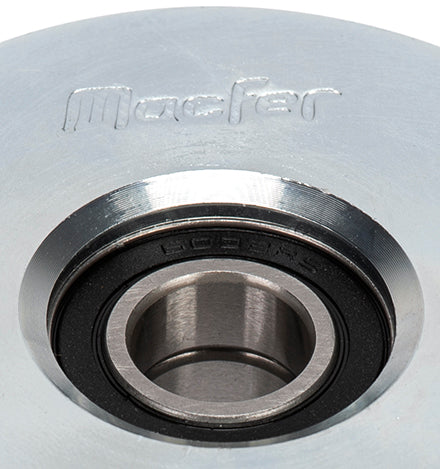 Rueda con ranura en "U" galvanizada Macfer (U2P) con perno y 2 rodamientos