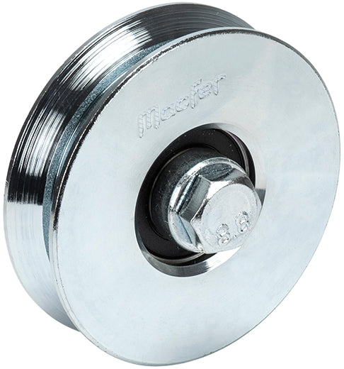 Rueda de canal en "Y" galvanizada Macfer (Y1P) con perno y 1 rodamiento