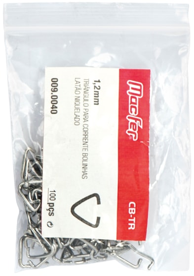 Triângulo para corrente bolinhas niquelado (CB-TR)