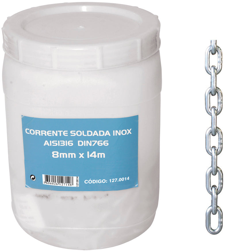 Cadena de acero inoxidable AISI 316 Macfer (CH766-SS) DIN 766