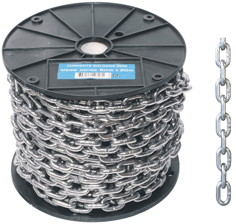 Corrente aço inox AISI316 DIN766 (CH766-SS)