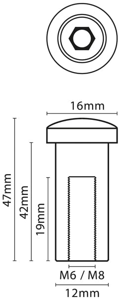 Terminal hembra de cabeza de queso de acero inoxidable AISI316 (CHNSS-L)