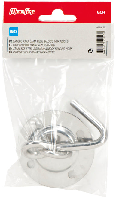 Gancho para Cama Rede Baloiço Inox AISI316 Macfer (GCR)