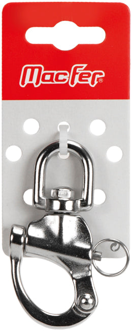 Macfer (LD05-BL) Stainless Steel Swivel Snap Hook with Safety Pin AISI316