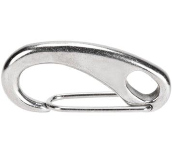 Mosquetão bombeiro com mola & olhal inox AISI316 (MBMO-BL)