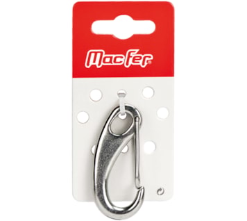 Mosquetão bombeiro com mola & olhal inox AISI316 (MBMO-BL)