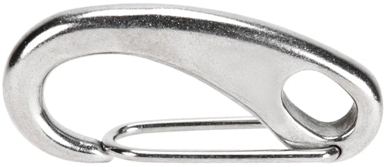 Mosquetão bombeiro com mola & olhal inox AISI316 (MBMO)