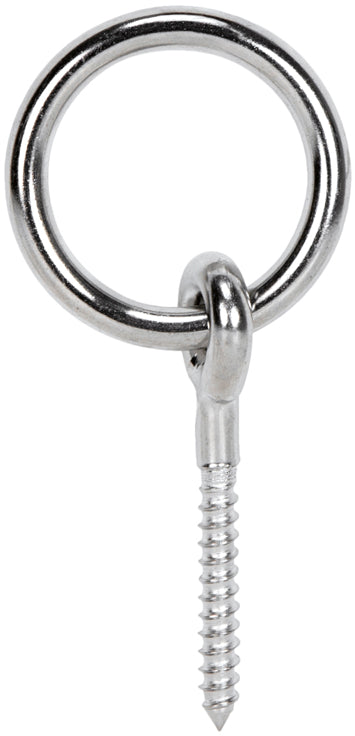 Argola Passa Cabos com Espigão Madeira Inox AISI316 Macfer (MS0507-BL)