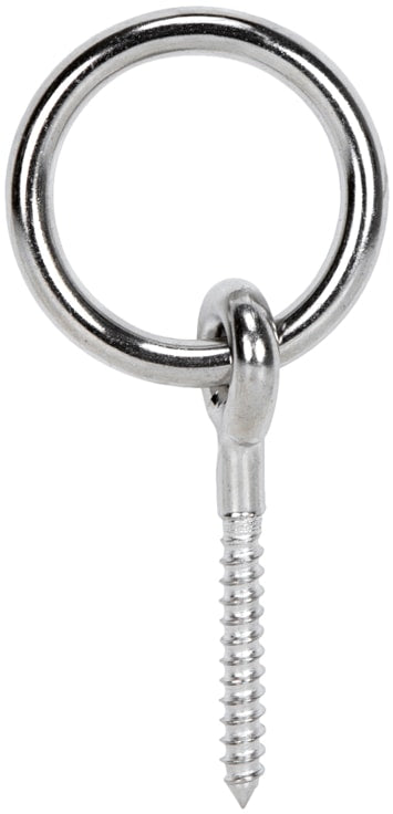 Cable Ring With Wooden Spike, Stainless Steel AISI316 (MS0507-BL)