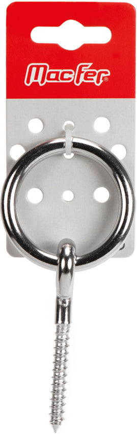 Argola Passa Cabos com Espigão Madeira Inox AISI316 Macfer (MS0507-BL)