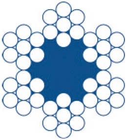 Cabo aço galvanizado revestido (WRG-REV 6x7+FC)