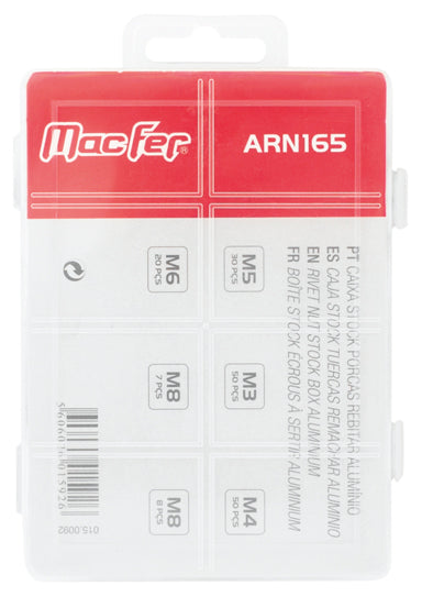 Caixa Stock Porcas Rebitar Macfer (ARN165)
