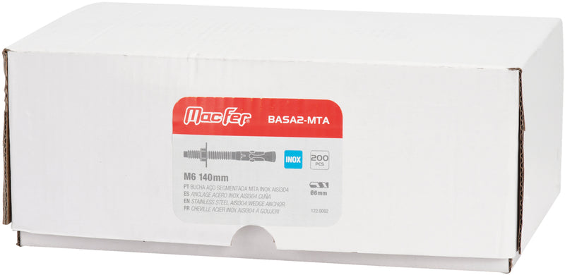 Bucha Aço Segmentada MTA Inox AISI304 Macfer (BASA2-MTA)