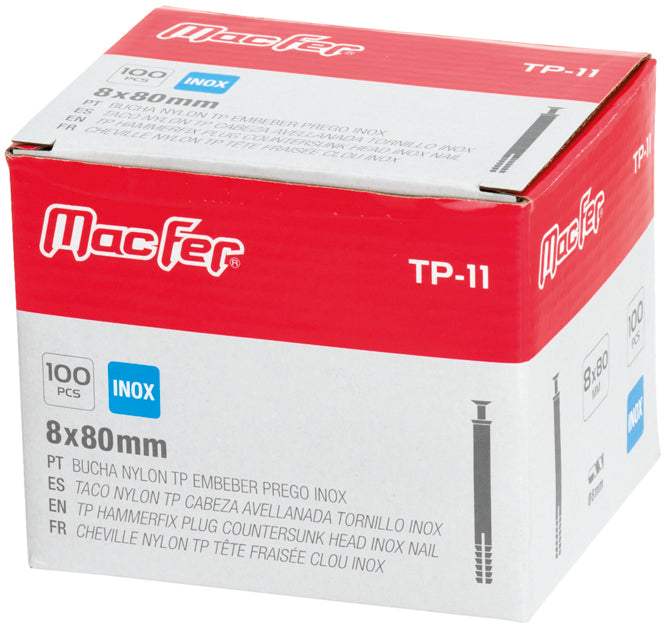 Bucha Nylon TP Embeber Prego Inox Macfer (TP-11)