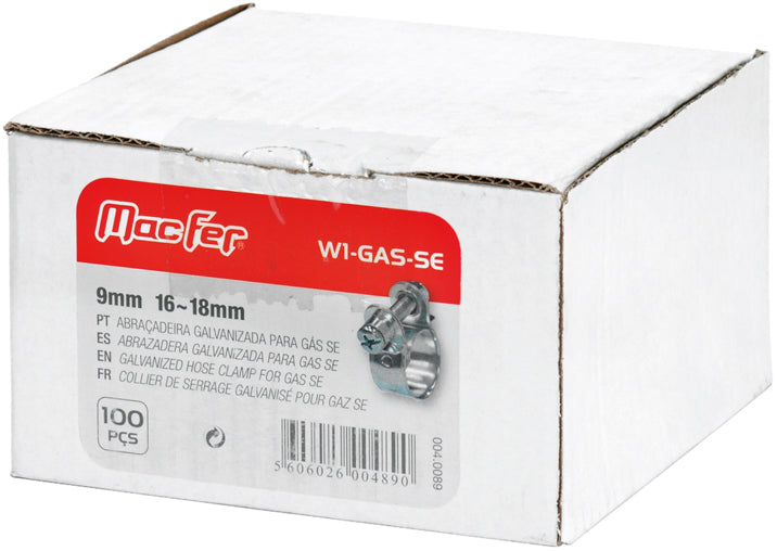 Abraçadeira Galvanizada para Gás SE Macfer (W1-GAS-SE)