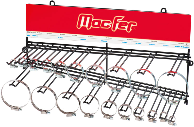 Soporte de exhibición Macfer (W1/W5-EXP) para abrazaderas de manguera