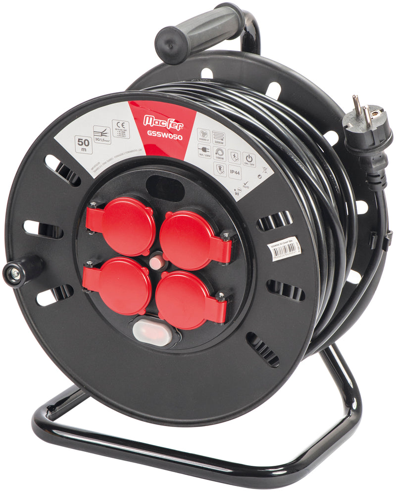 Cable alargador con carrete y cubiertas Macfer (GSSW050)