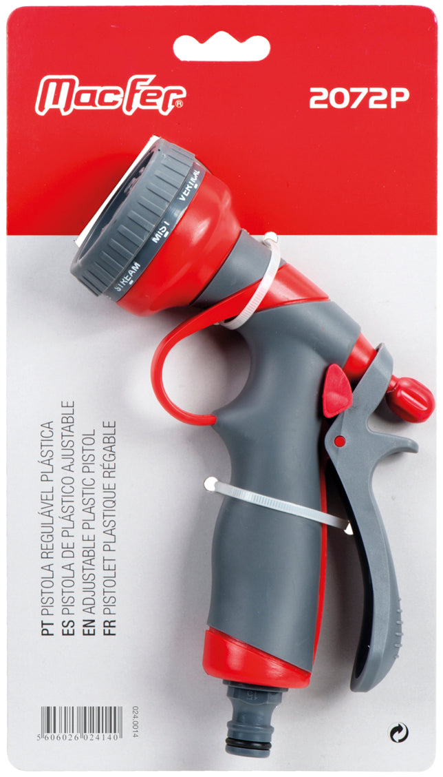 Pistola Regulável Plástico 8 Padrões Macfer (2072P)