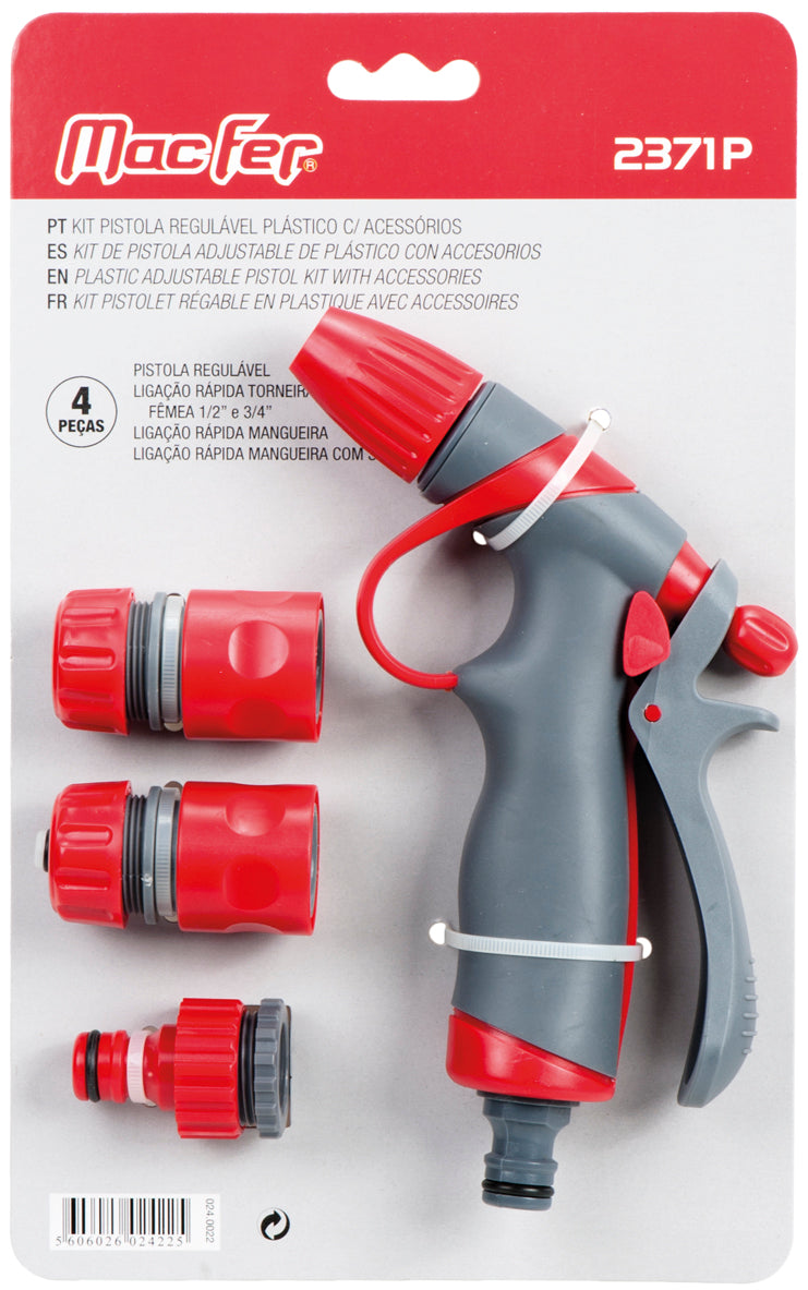 Macfer (2371P) Adjustable Plastic Spray Gun Kit with Accessories