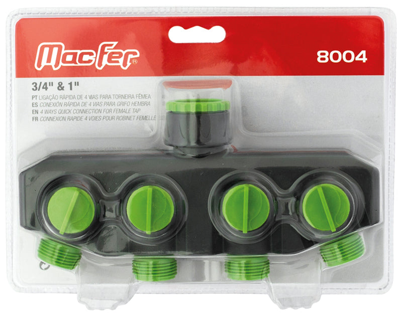 Macfer (8004) Conector rápido de 4 vías para grifo hembra