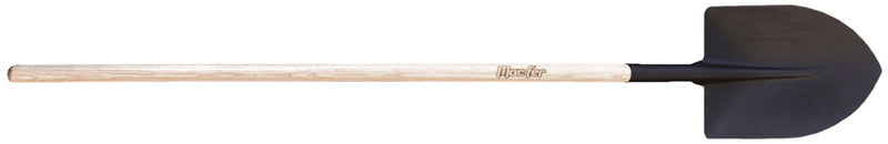 French-style pointed shovel with long wooden handle. (PBML)