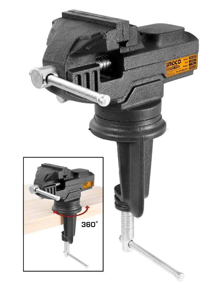 Torno de bancada INGCO (HBV082) com grampo rotativo de 60 mm.