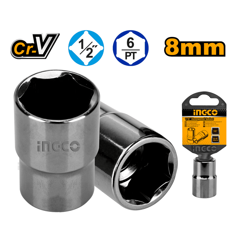 Llave de vaso INGCO (HHAST12081) de 1/2" y 8 mm