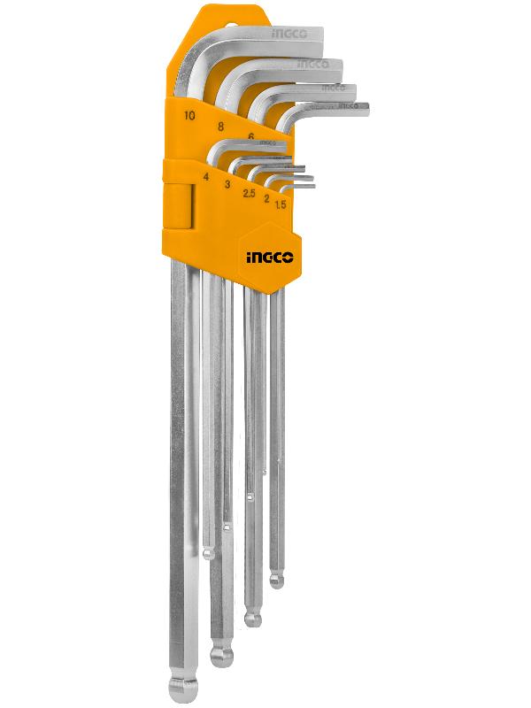 INGCO (HHK12092) Set Of 9 Extra Long Ball Hexagonal Wrenches