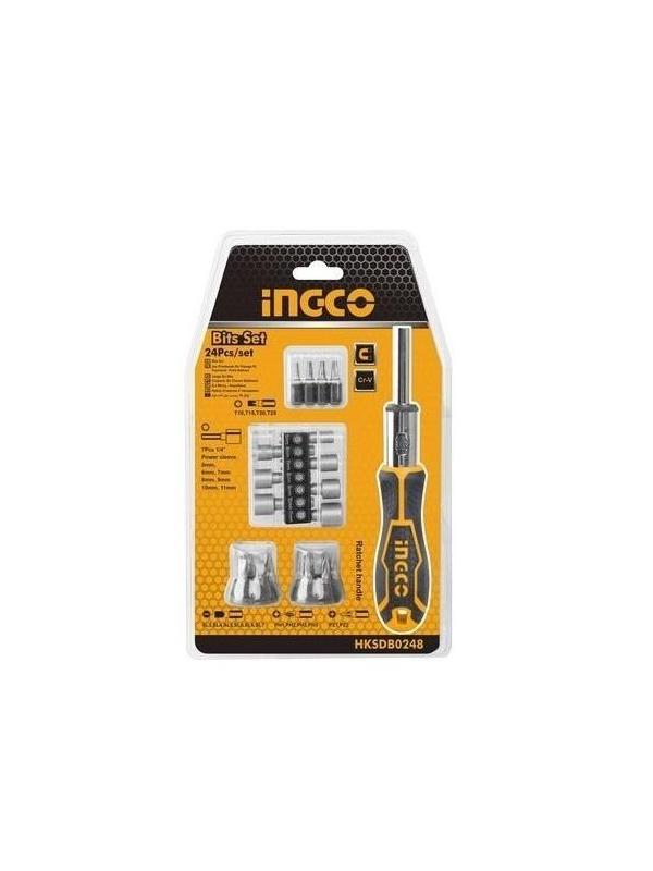 INGCO (HKSDB0248) 24-Piece Multi-Purpose Ratchet Wrench Set In Blister Pack