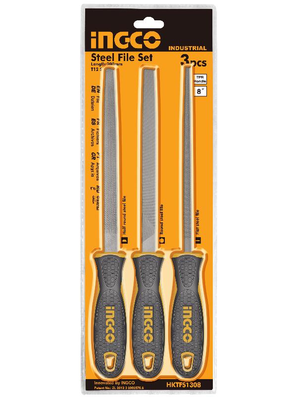 INGCO (HKTFS1308) Set Of 3 200mm Files For Iron