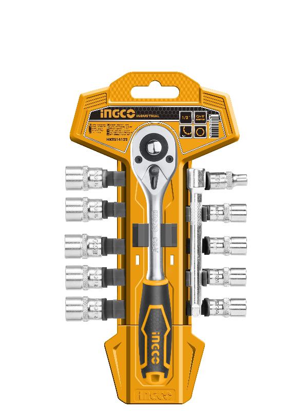 INGCO (HKTS14122) 1/4" Ratchet Wrench Set, 12 Pieces, 45T Blister Pack