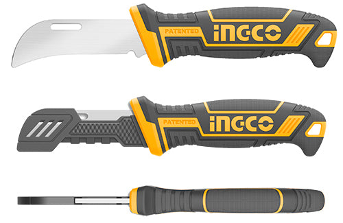 INGCO (HPK82001) 200mm Pro Handle Stripping Knife With Curved Blade