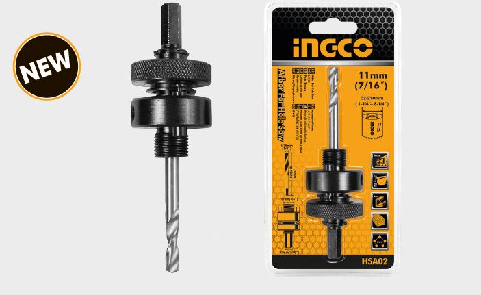 INGCO (HSA02) 5/8" Hole Saw Chuck - 32-210mm