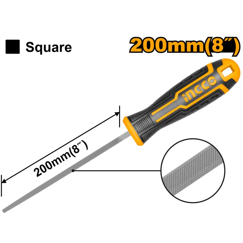 INGCO (HSSF088) 200mm Square File For Iron