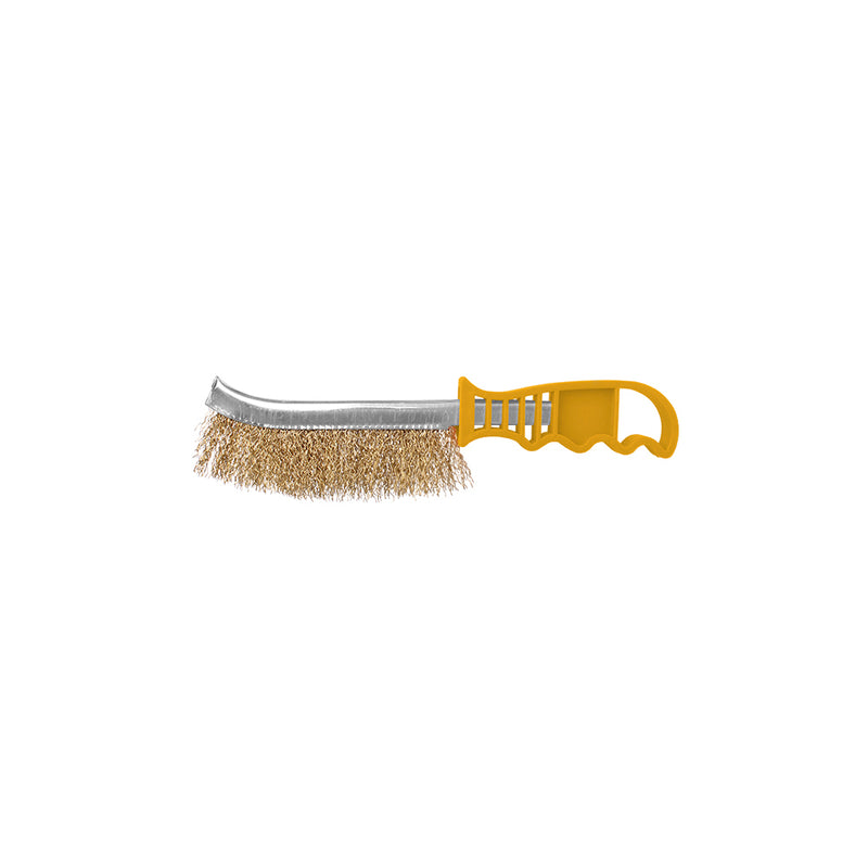 INGCO (HWB02250) Brass-Plated Steel Brush With Dual-Material Handle