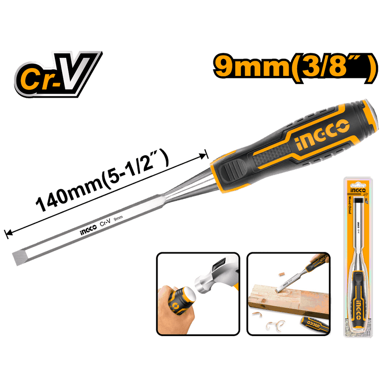 Cinzel com cabo bimaterial INGCO (HWC0809) de 9 mm (P)