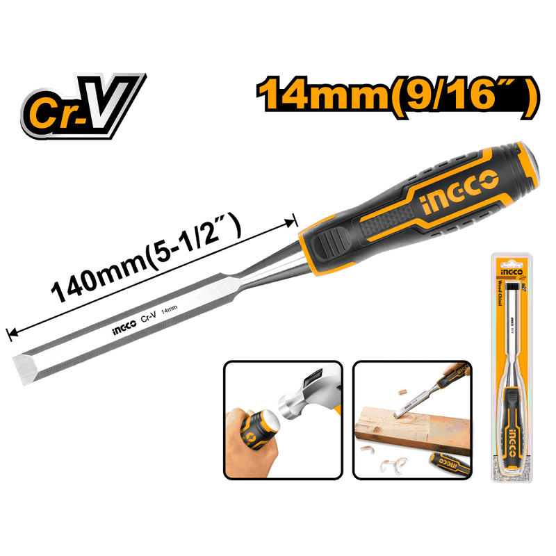 INGCO (HWC0814) Formão com cabo bimaterial 14mm (P)