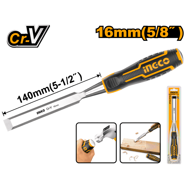 INGCO (HWC0816) Formão com cabo bimaterial 16mm (P)