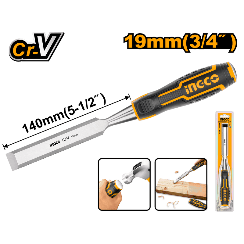 INGCO (HWC0819) Formão com cabo bimaterial 19mm (P)