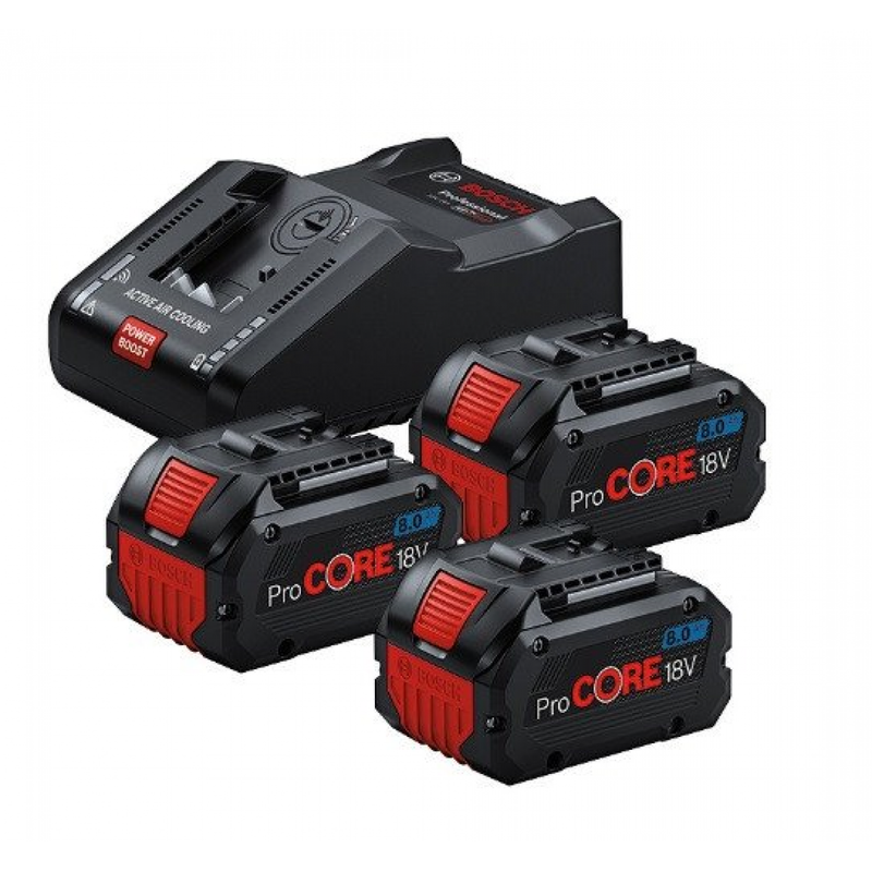 Conjunto de energia Bosch 3x ProCORE18V 8.0Ah + GAL 18V-160 Profissional