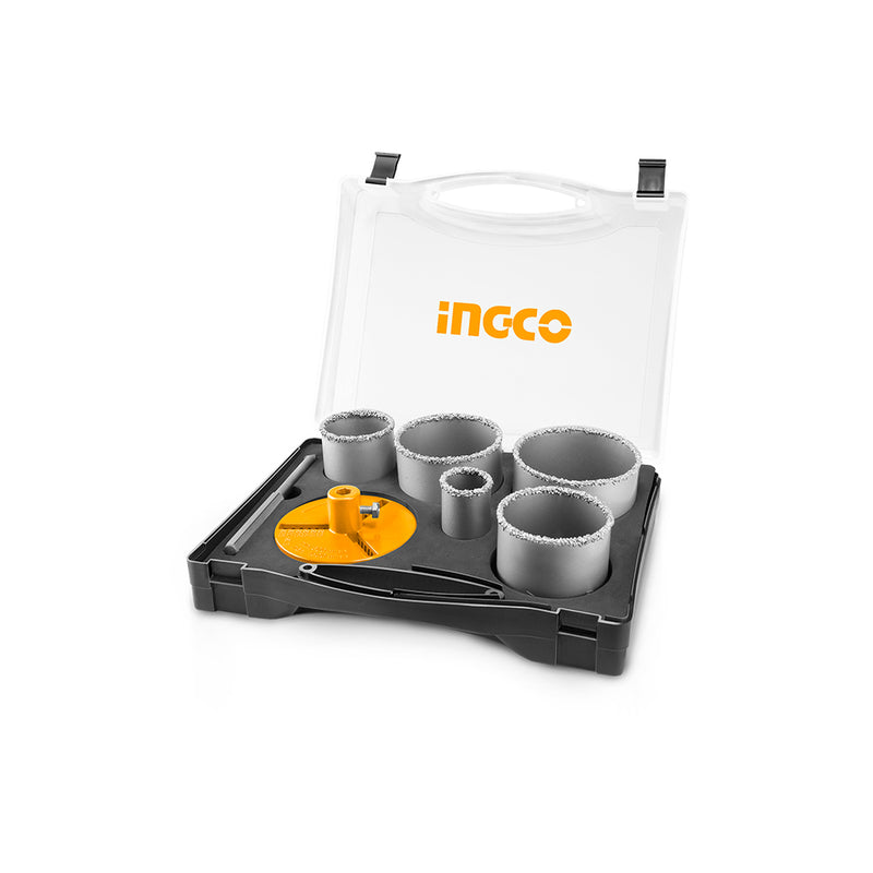 INGCO (AKCH0071) Juego de 5 sierras de panal para azulejos cerámicos en caja