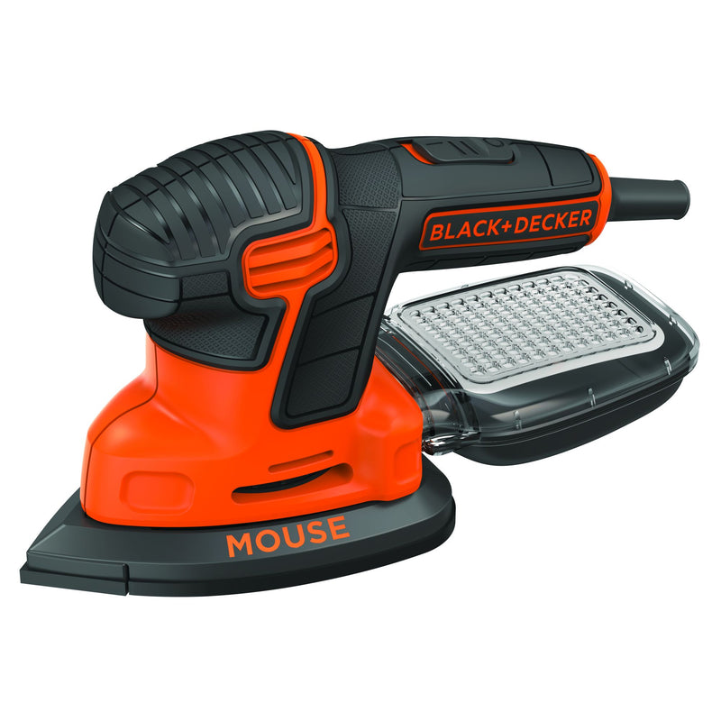 Black&Decker (KA2000-QS) Mouse® 120W Detail Sander, 110mm/cm² sheet, with dust extraction container, 6 accessories and carrying bag