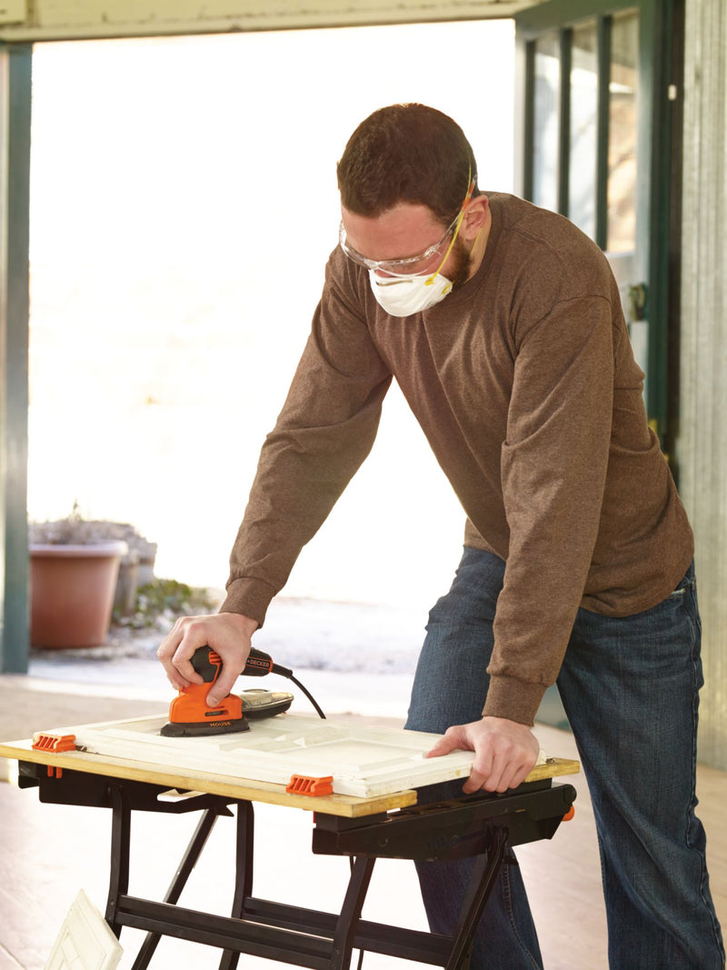 Black&Decker (KA2000-QS) Mouse® 120W Detail Sander, 110mm/cm² sheet, with dust extraction container, 6 accessories and carrying bag