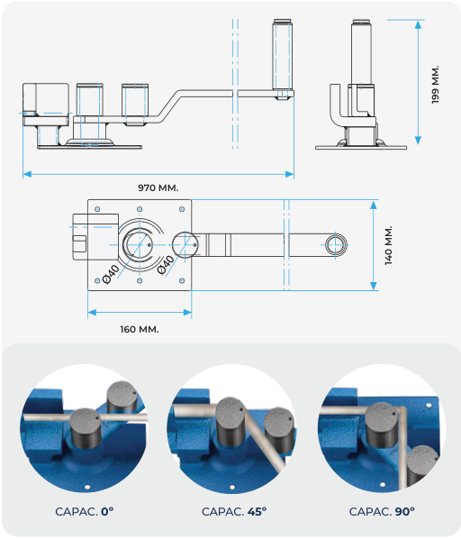 Dobladora manual de barras de refuerzo Kanca (IBB-12)