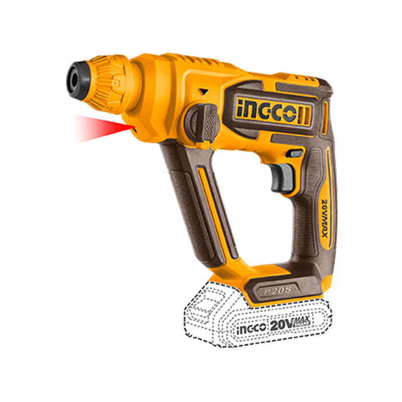 Taladro percutor rotativo INGCO (CRHLI20168) de 20 V y 1,5 J
